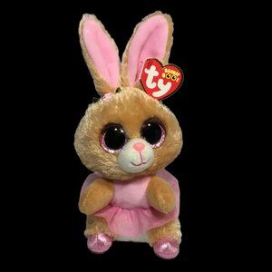 Ty Beanie Boos Twinkle Toes Ballerina Bunny Rabbit Plush Glitter Eyes TuTu 6in.